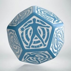 Qw Dado D12 Hit Location Die Blue & White