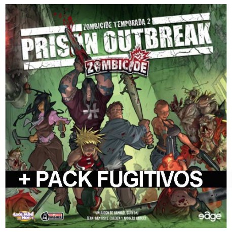 Tapa de la caja del juego de Edge Zombicide 2ª Temporada, Prison Outbreak + Pack fugitivos