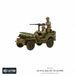 US ARMY JEEP WITH 50 CAL HMG