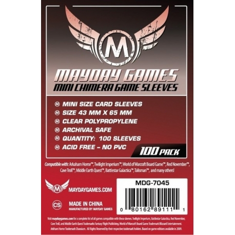 [7045] Mini Chimera Game Sleeves 43 X 65 MM (100 Pack) (Red)