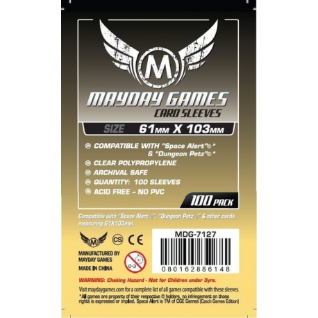 [7127] Magnum Space Card Sleeve 61 X 103 MM Space Alert / Dungeon Petz Size