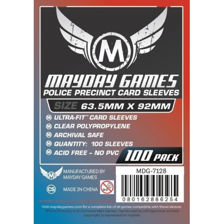 [7128] Custom Police Precinct Game Sleeves (pack of 100) (63.5 X 92 MM)