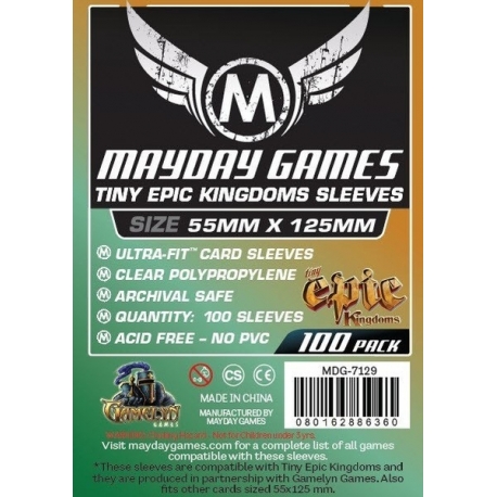 [7129] Fundas personalizadas Tiny Epic Kingdoms (paquete de 100) (88 X 125 MM)