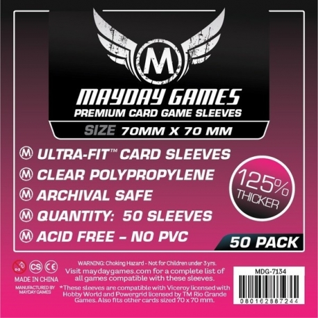 [7134] Premium Small Square Card Sleeves (70 X 70 MM) -50 Pack
