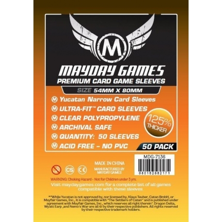 [7136] Premium Yucatan Narrow Card Game Sleeves 54 X 80 MM (50 pack)