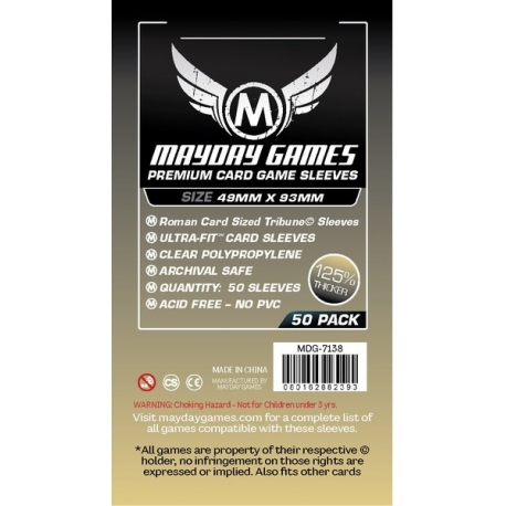 [7138] Premium Roman Card Sized Tribune Sleeves (50 pack) 49 X 93 MM