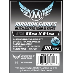 [7141A] Card game Sleeves (Pack of 80) 66 x 91 mm (Black Backed)
