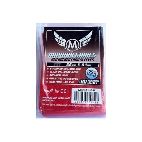 [7141B] Card game Sleeves (Pack of 80) 66 x 91 mm (Red Backed)