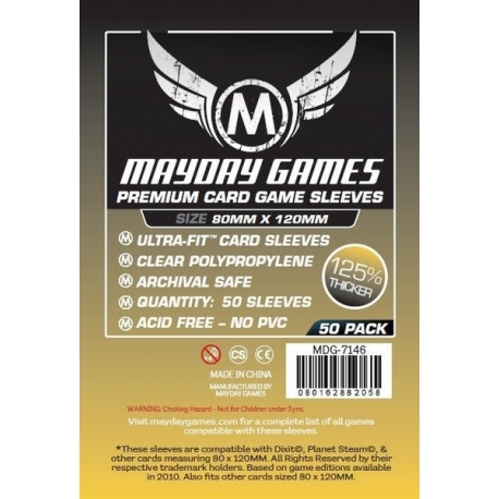 [7146] Premium Magnum Gold Sleeve: 80 MM X 120 MM Card Sized -"Dixit"