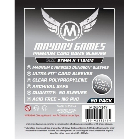 [7147] Premium Magnum Oversized Dungeon Sleeves: 87 X 112 MM (pack of 50)