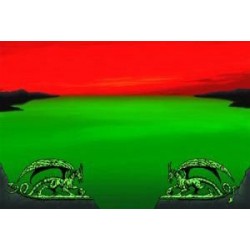 Tapete Dragon Shield Verde Y Rojo