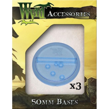 Blue Translucent 50Mm Bases (3Pk)