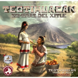 Expansión Sombras del Xitle del juego de mesa Teotihuacán de la marca Maldito Games