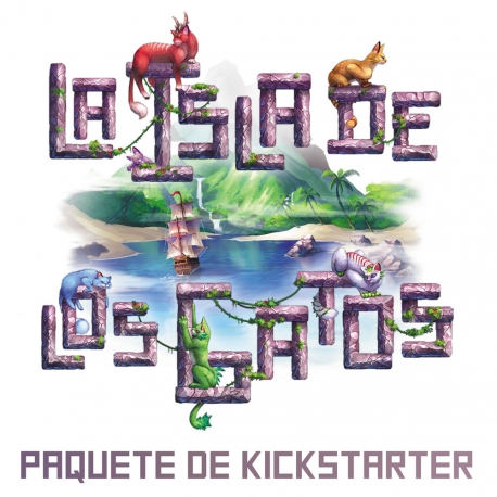 Paquete de Kickstarter de juego de mesa La Isla de los Gatos de Maldito Games