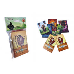 60 fundas de la mejor calidad con arte gráfico de Claim, Master Wizard, y unas medidas de 58x89 mm