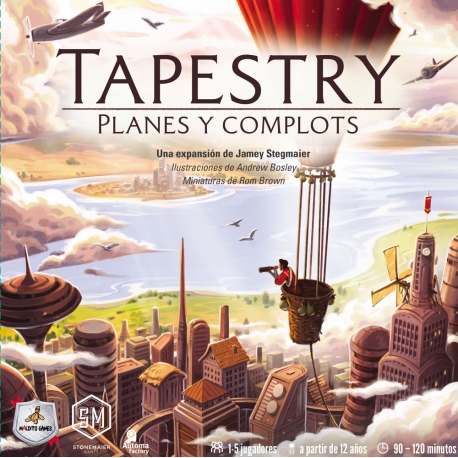 Expansión Planes y Compltos del juego de mesa Tapestry de Maldito Games