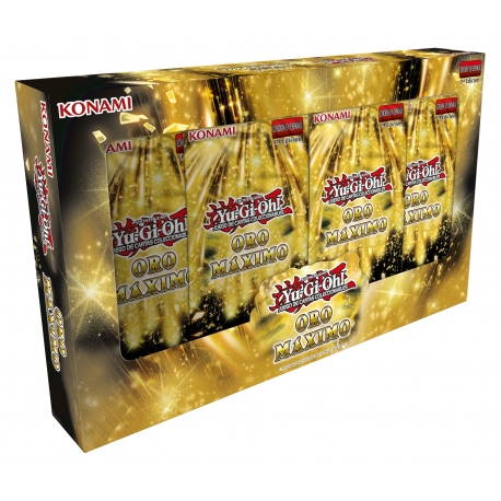 Caja de sobres Oro Máximo del juego de cartas Yu-Gi-Oh de Konami