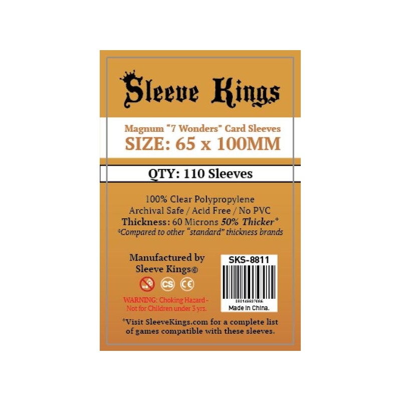 Buy [8811] Sleeve Kings Magnum 7 Wonders Card Sleeves (65x100mm)