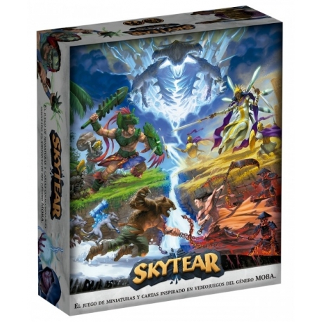 Skytear the board game with 2 to 4 player MOBA style miniatures