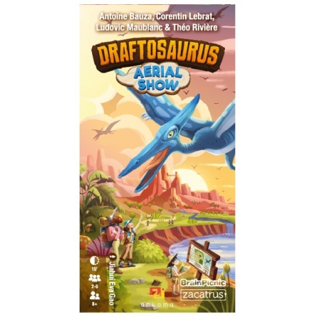 Expansión Aerial Show del juego de cartas Draftosaurus de Zacatrus