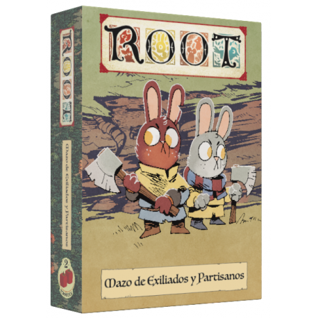 Pack cartas de Exiliados y Partisanos para juego de mesa Root en castellano de 2Tomatoes Games