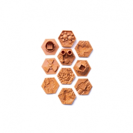3D Tiles for Terraforming Mars - Bonus Tiles (Brown)