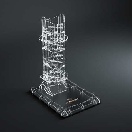 Crystal Twister Premium Dice Tower es una torre de dados espectacular de cristal de Gamegenic