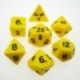 Chessex Opaque Polyhedral 7-Die Sets - Yellow w/black