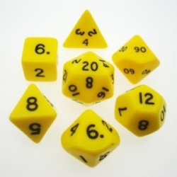 Chessex Opaque Polyhedral 7-Die Sets - Yellow w/black