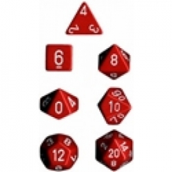 Chessex Opaque Polyhedral 7-Die Sets - Red w/white