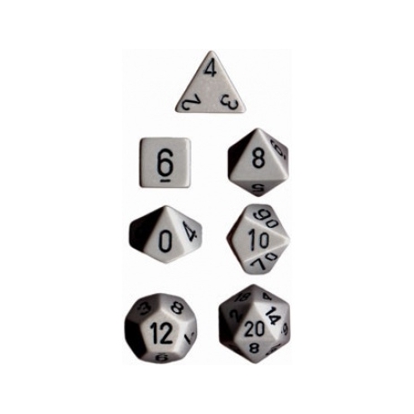 Chessex Opaque Polyhedral 7-Die Sets - Grey w/black