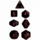 Chessex Opaque Polyhedral 7-Die Sets - Black w/red