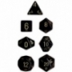 Chessex Opaque Polyhedral 7-Die Sets - Black w/gold