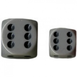 Chessex Opaque 16mm d6 with pips Dice Blocks (12 Dice) - Grey w/black