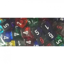Chessex Translucent Bags of 50 Dice - Bag of 50:Translucent d6