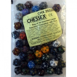 Chessex Speckled Bags of 50 Asst. Dice - Loose Speckled Polyhedral d20 Dice