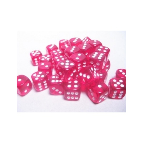 Chessex Translucent 12mm d6 with pips Dice Blocks (36 Dice) - Red w/white
