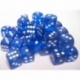 Chessex Translucent 12mm d6 with pips Dice Blocks (36 Dice) - Blue w/white