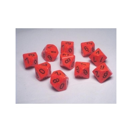 Chessex Speckled Polyhedral Ten d10 Set - Fire