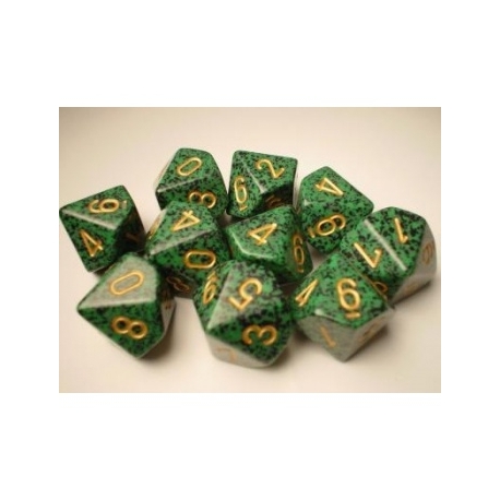 Chessex Speckled Polyhedral Ten d10 Set - Golden Recon