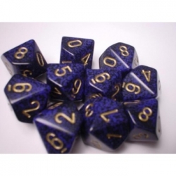Chessex Speckled Polyhedral Ten d10 Set - Golden Cobalt