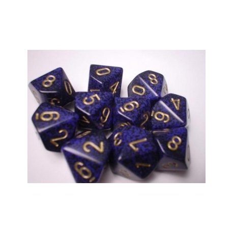 Chessex Speckled Polyhedral Ten d10 Set - Golden Cobalt