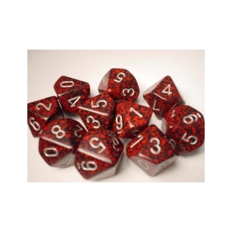 Chessex Speckled Polyhedral Ten d10 Set - Silver Volcano