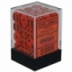 Chessex Opaque 12mm d6 with pips Dice Blocks (36 Dice) - Orange w/black