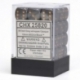 Chessex Opaque 12mm d6 with pips Dice Blocks (36 Dice) - Dark Grey w/copper