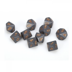 Chessex Opaque Polyhedral Ten d10 Set - Dark Grey/copper