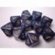 Chessex Opaque Polyhedral Ten d10 Set - Dusty Blue/gold