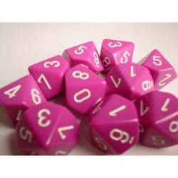 Chessex Opaque Polyhedral Ten d10 Set - Lt. Purple/white