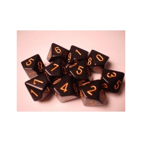Chessex Opaque Polyhedral Ten d10 Set - Black/gold