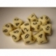 Chessex Opaque Polyhedral Ten d10 Set - Ivory/black